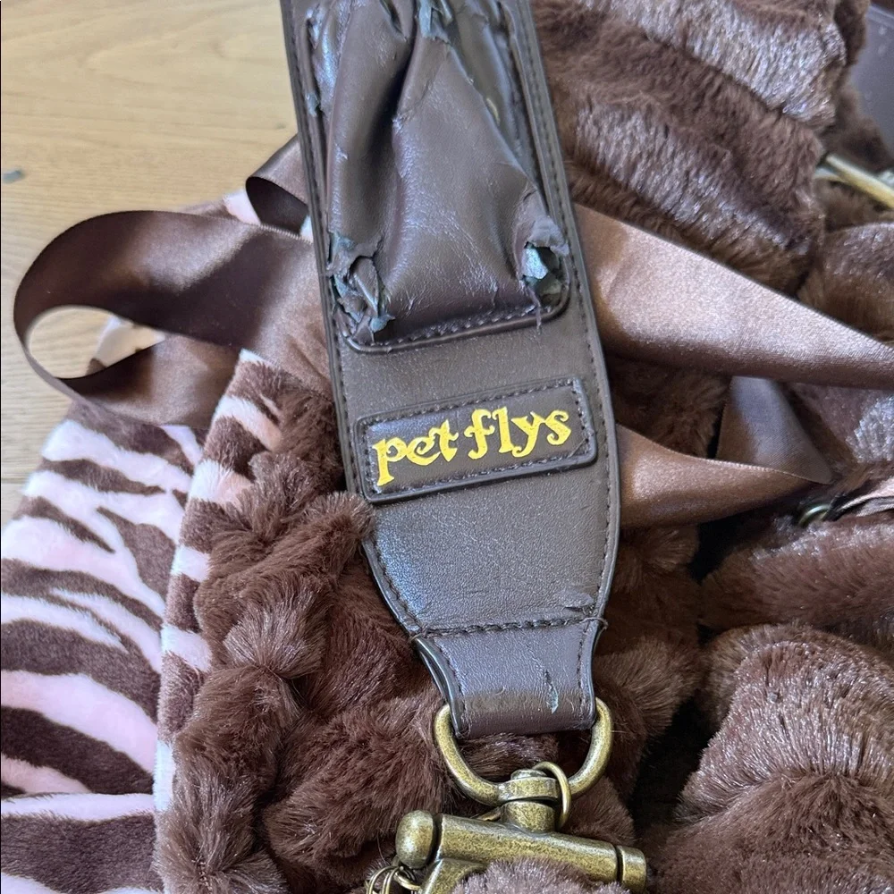 Chic Brown and Pink Zebra Dog Carrier Pet Carrier Reversible